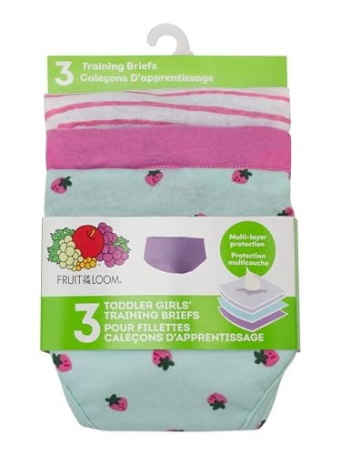 Fruit of The Loom Girls Cotton Training Brief Underwear, 3-Pack, Assorted, 2T-3T — view 5