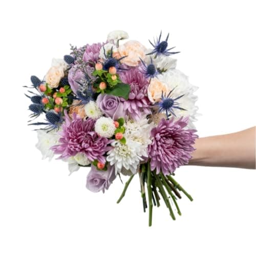 Callia Flowers - Soft Pastel Fresh Flower Bouquet - (Standard) - Hand-Tied Fresh Cut with Vase, Fresh Flowers Delivery for Birthday, Sympathy, Get Well -Floral Arrangements with Local Delivery