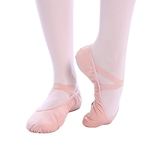 Bezioner Ballet Slippers Girls Canvas Ballet Dance Shoes Women Adult in Pink Black Split Sole（Ballet Pink,Adult 7 — view 6