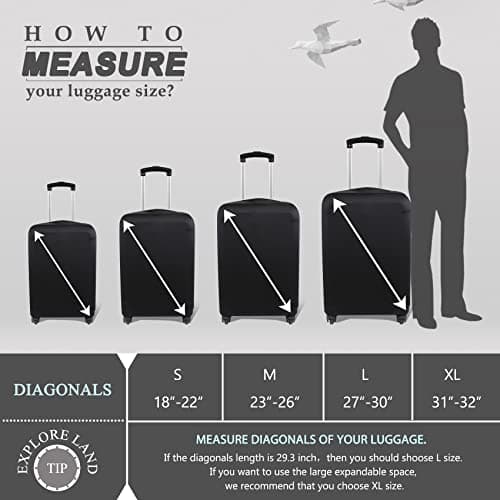 Explore Land Travel Luggage Cover Suitcase Protector Fits 27-30 Inch Luggage (Black, L) — view 4