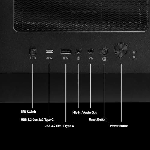 msi Codex R2 Gaming Desktop PC | NVIDIA GeForce RTX 5070 12GB | Intel Core i5-14400F | 32GB DDR5 RAM | 1TB NVMe SSD | Air Cooling | Wi-Fi 6E | Windows 11 Home | VR Ready | D14NVP5-613US — view 4