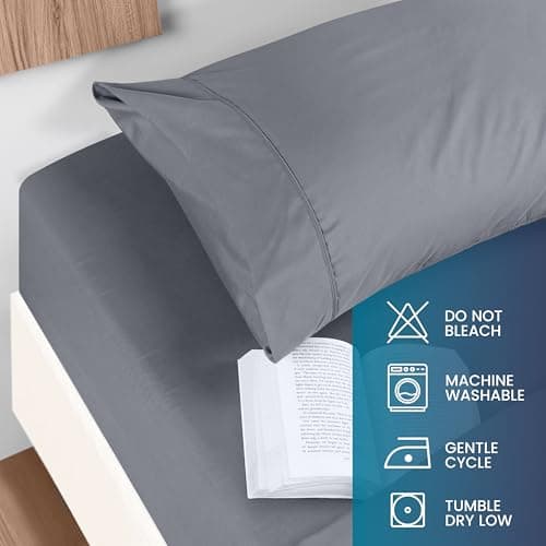 Utopia Bedding Queen Sheet Set - Brushed Microfiber - Soft Bed Sheets for Queen Size Bed Set - Luxury Bedding Sheets with Fitted Sheet, Flat Sheet & 2 Pillow Cases - Deep Pocket (Grey) — view 5