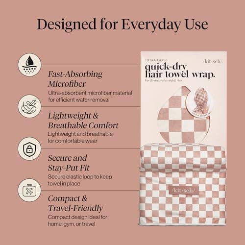 Kitsch XL Plush Microfiber Hair Towel Wrap for Women - Terracotta, 40x24 in — view 2