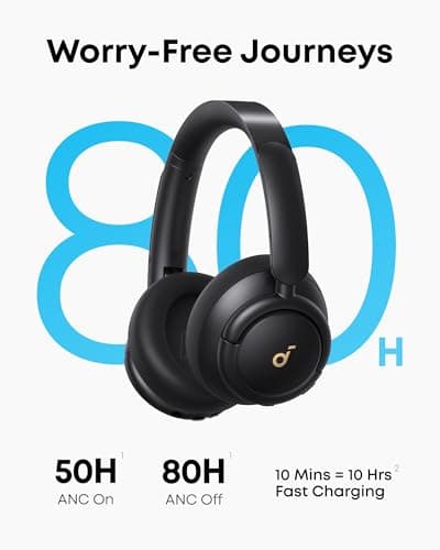 Soundcore Q30 by Anker, Hybrid Active Noise Cancelling Headphones, Multiple Modes, Hi-Res Audio, Custom EQ via App, 50H Playtime, Comfortable Fit, Bluetooth, Multipoint Connection — view 3
