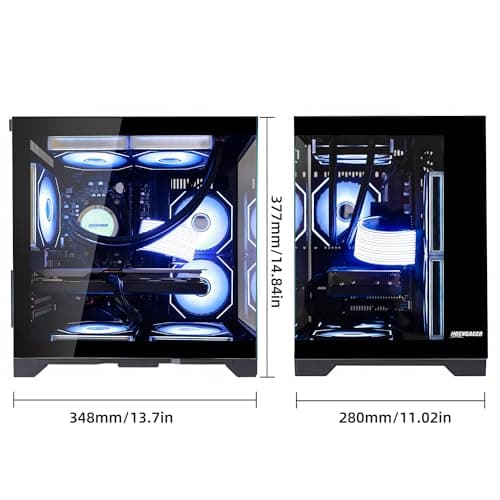 Panorama Gaming PC, Ryzen 7 5700X, RTX 3060 12GB, 16GB DDR4, 1TB, Black — view 3
