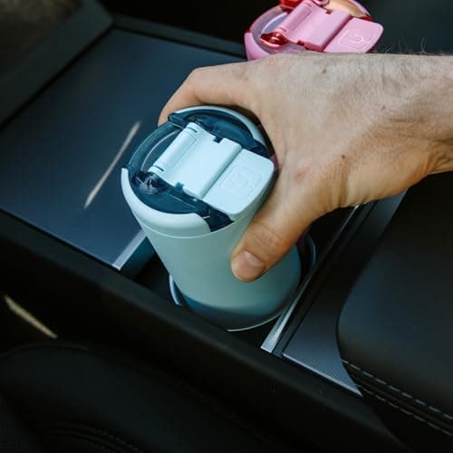 BrüMate Strova 18oz 100% Leakproof Insulated Coffee Mug | Ceramic-Lined Interior | Built-In Silicone Sleeve for Travel | Locking Flip Lid (Dark Aura) — view 4