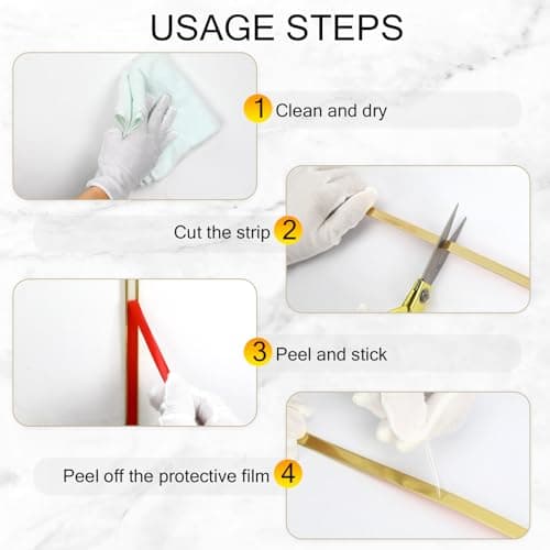 0.4in x 19.68Ft Peel and Stick Wall Molding Trim, Flexible Mirror Frame Border Strip, Self Adhesive Decorative Molding Trim for Walls, Edges, Borders, Window Frames, Cabinet — view 5