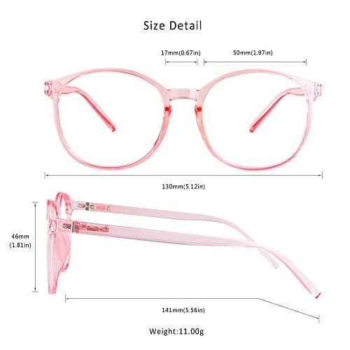 LifeArt Blue Light Blocking Glasses, Anti Eyestrain, Computer Reading Glasses with Spring Hinge, Gaming Glasses, TV Glasses for Women, Anti Glare (Clear Pink, 3.50 Magnification) — view 2
