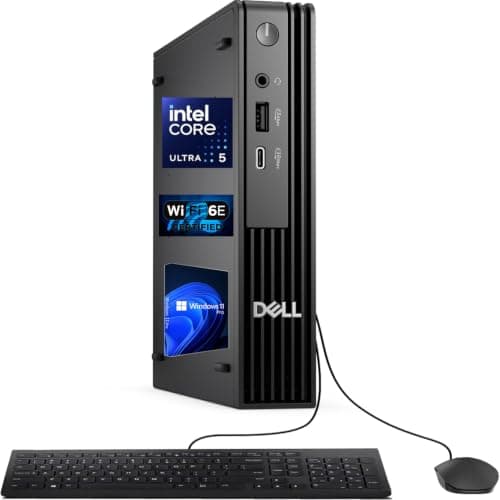 Dell Pro Micro Business Desktop (OptiPlex MFF Next-Gen), Intel Core ultra5 235T, up to 5GHz, 16GB DDR5 RAM, 512GB SSD, WiFi 6E, Bluetooth, Windows 11 Pro, HDMI, DisplayPort, Wired KB&Mouse