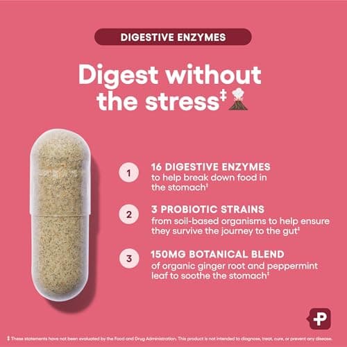 Physician's CHOICE Digestive Enzymes for Bloating & Digestion - Fast-Acting 16 Enzyme Formula with Organic Prebiotics & Probiotics for Gut & Digestive Health - Meal Time Discomfort Relief - 60 CT — view 3