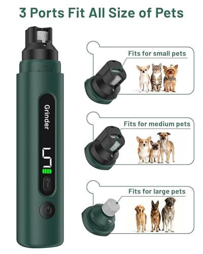 Dog Nail Grinder - 5-Speed Rechargeable Electric Dog Nail Clippers with LED Light, Super Quiet & Painless Electric Nail File for Large, Medium & Small Dogs, Toenail & Claw Grooming Filer — view 3