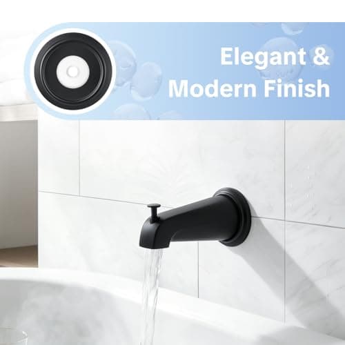 OFFO Stainless Steel Tub Spout Cover Ring, Universal Fit Faucet Hole Cover, Easy Snap-On Installation Decorative Trim Plate for Bathroom Tub Spout,Matt Black — view 3
