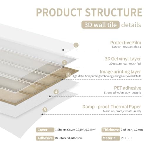 24 piece 3D smart backsplash tiles peel and stick for kitchen bathroom vanity RV decor,adhesive marble backsplash stickers stick on wall tiles — view 4