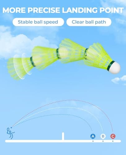 HIRALIY 6/12/24 Pack Badminton Birdies Nylon, 360 Nylon Glow in The Dark Badminton Shuttlecocks for Backyard, 2 Color Light Up Durable Set, Wind Resistant Ball for Family (Regular Birdies, 12) — view 3