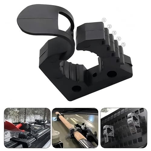 Shovel Holder, 4 Pcs Non-Slip Rubber Clamp, Vehicle Gear Rack Securing Clamps, Quick Release Rubber Clamps Mount Shovel Axe Holder Mount for Diameter Tools 3-4cm — view 2