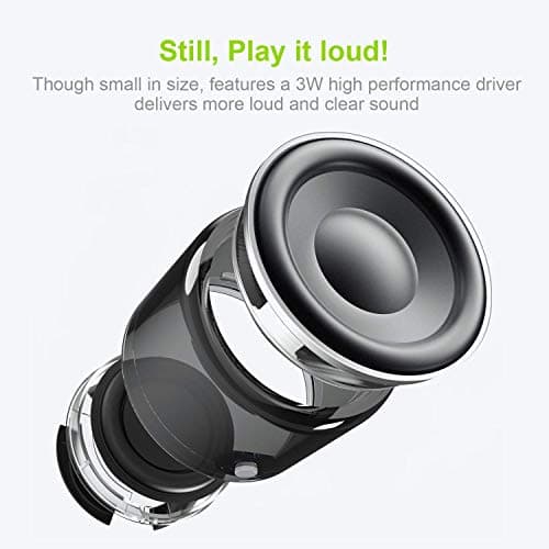 EWA Travel Case Packed, A106 Pro Portable Bluetooth Speaker with Custom Bass Radiator, Brief Design, IP67 Waterproof, Perfect Mini Speaker for Shower, Room, Bike, Car (Black) — view 2