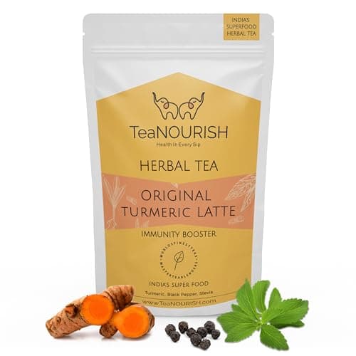 TeaNOURISH Original Turmeric Latte | Golden Milk Powder | Authentic Indian Remedy | Reduces Inflammation & Supports Immunity | 100% NATURAL INGREDIENTS - 3.53oz/100g — view 4