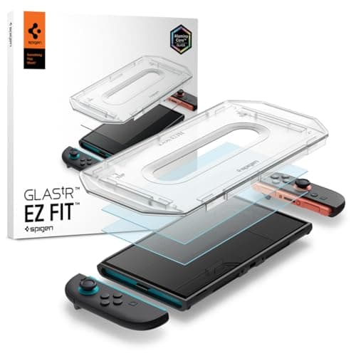 Spigen AluminaCore Screen Protector Tempered Glass [GlasTR EZ Fit] designed for Nintendo Switch 2 [2 Pack] 10H Hardness, Aluminum-Enhanced Durability