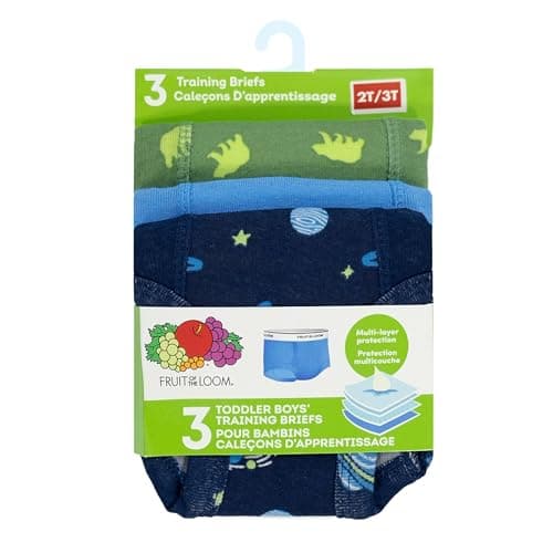 Fruit of The Loom Boys Cotton Training Brief Underwear, 3-Pack, Assorted, 2T-3T — view 5