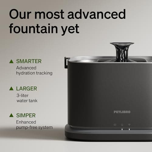 PETLIBRO Upgrade Cat Water Fountain Stainless Steel Tray, Dockstream 2 Cat Fountain Indoor, 3L/101oz Auto Cat Fountains for Drinking, App Monitoring Pet Water Fountain Dog, 5G WiFi Cat Water Dispenser — view 3