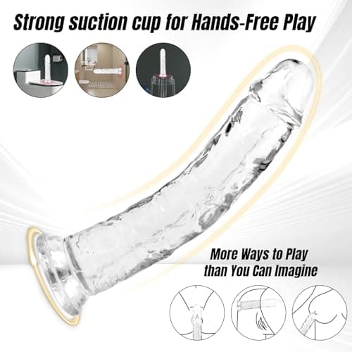 3 Pack Realistic Dildo Set, with Suction Cup for Women&Men, with 3 Sizes (Small, Medium, Large) for Anal and Vaginal Stimulation, Beginner to Advanced Sex Toy (Transparent) — view 3