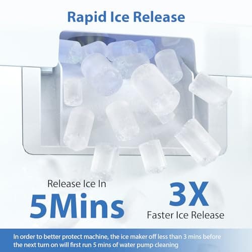 Aeitto Nugget Ice Maker Countertop, 55lbs/24H Ice Machine with 3.6L Water Tank&3.2Lbs Ice Basket, Self-Cleaning Pebble Ice Maker with Stainless Steel Housing for Home Office and Party, Silver — view 3