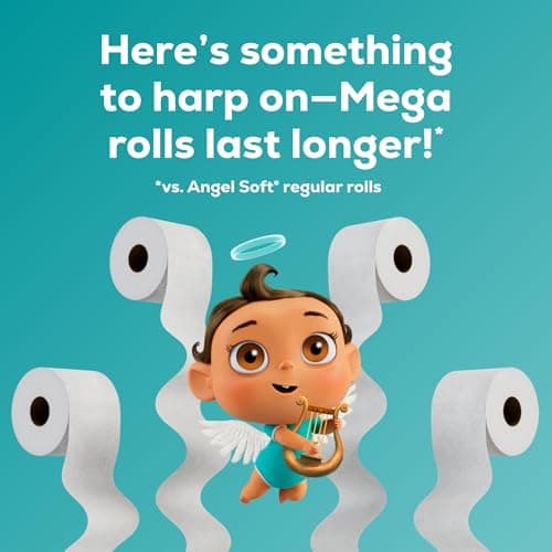 Angel Soft Toilet Paper, 18 Mega Rolls = 72 Regular Rolls, Soft and Strong Toilet Tissue — view 3