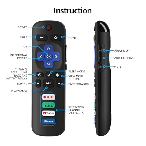 Gotellx 2 Pack Replacement Remote Controls for Roku TV, Compatible with TCL/Hisense/Sharp/Philips/Onn/Element Roku TV (Not for Roku Stick,Box or Speaker) — view 4