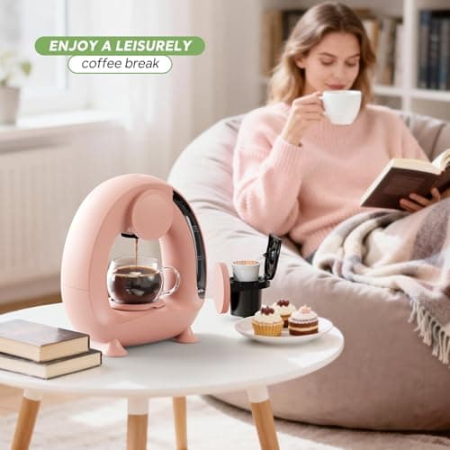 BENFUCHEN Single Serve Coffee Maker 2 in 1, 1400W Fast Brewer for K-Cup Pods & Ground Coffee, One-Touch Americano & Tea Machine with 2 Reusable Filters, Compact Design for Home Office RV Dorm — view 6