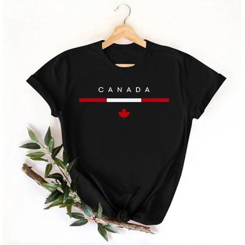 Women Canadian Maple Leaf Flag T Shirts 1st July Patriotic Short Sleeve Blouse Canada Day Crew Neck Tees Top 2026 — view 3