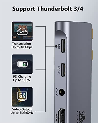 LIONWEI USB C Hub for MacBook Pro, Multiport Adapter MacBook Accessories — view 2