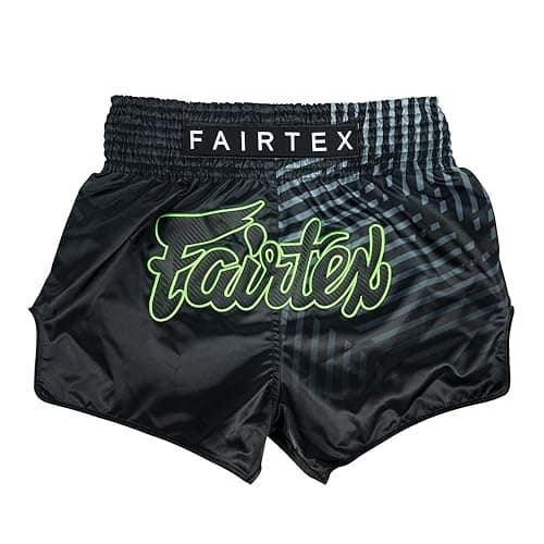Fairtex Slim Cut Muay Thai Boxing Shorts (Racer Black, Large)