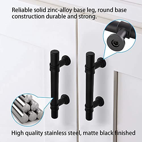 goldenwarm 10 Pack Black Cabinet Pulls Kitchen Cupboard Handles - Black Handles for Cabinets 3in Cabinet Handle Metal Drawer Handles for Kitchen Drawer Pulls — view 2