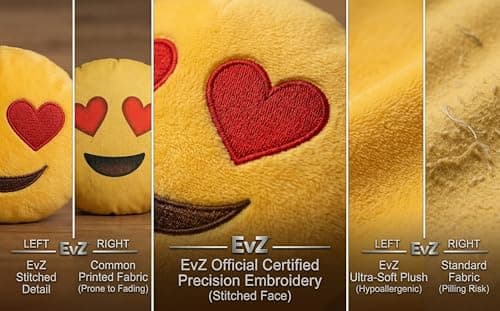 EvZ 32cm Emoji Smiley Emoticon Yellow Round Cushion Pillow Stuffed Plush Soft Toy — view 2