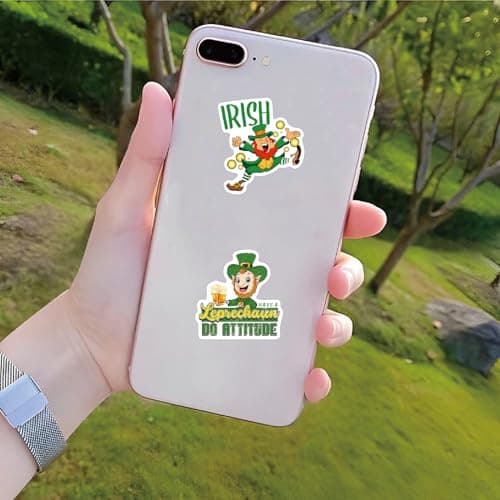 300 Pack St Patricks Day Stickers, Leprechaun Trap Supplies Irish Shamrock Clover Decals for Classroom Prizes, Envelopes, Scrapbooking, Party Favors - Cute Paddy‘s Day — view 4