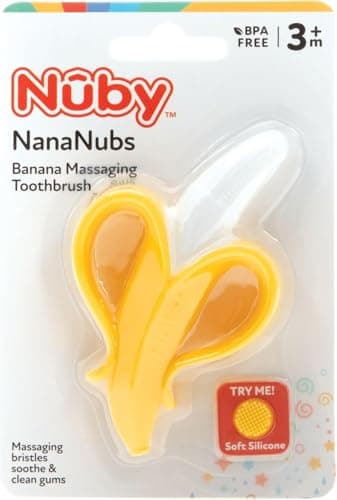 Nuby NanaNubs Banana Silicone Infant Toothbrush - Gum Massager - Soft Bristles - Silicone - 3+ Months — view 7