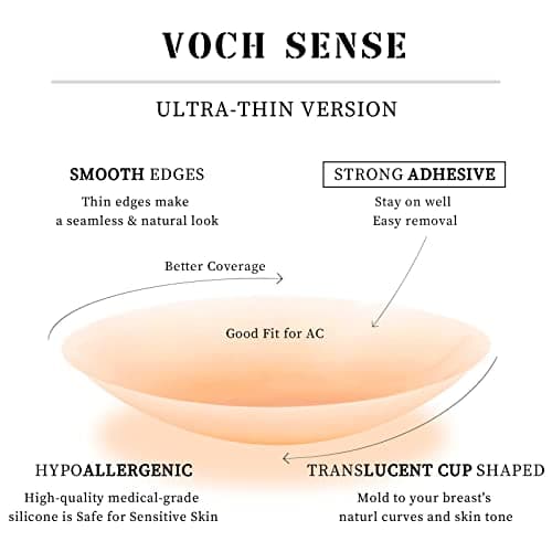 VOCH GALA Premium Nipple Covers for Women 2 Pairs Crème