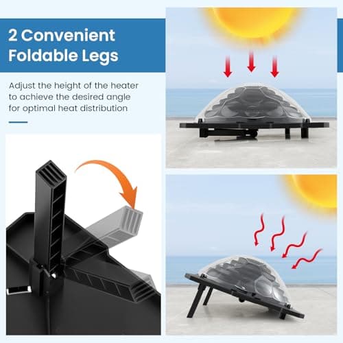 IRONMAX Solar Pool Heater for Above-Ground & Inground Pools, Outdoor Swimming Heater with Dome Cover, Foldable Legs & Rotatable Hose Connectors for Easy Setup, Portable Solar Powered Heaters (2 Pack) — view 2