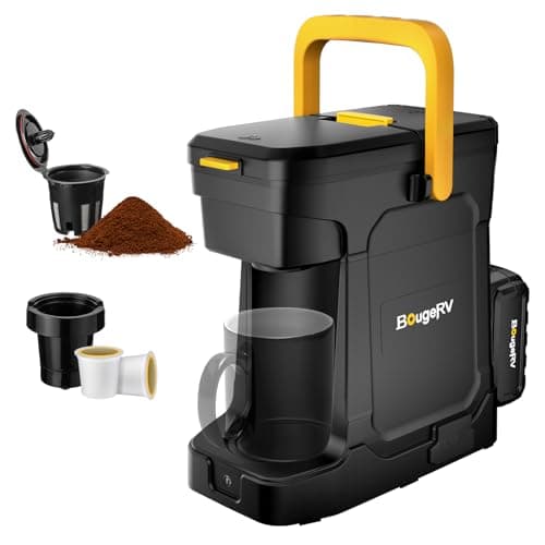 BougeRV 144Wh Portable Coffee Maker Compatible with K Cup & Ground Coffee