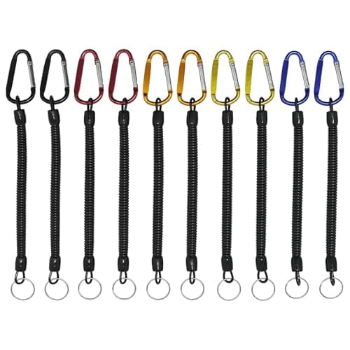 AXGSRV 10Pcs Retractable Coiled Lanyard Witch Clip for Tools