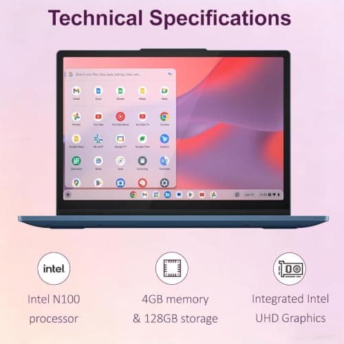 Lenovo IdeaPad Flex 3i Chromebook 2-in-1 Laptop (12.2" FHD+ Touchscreen, Intel N100, 4GB DDR5 RAM, 64GB eMMC + 64GB SD Card) for Home & Students, NFC, Lightweight, Long Battery Life, Chrome OS, Blue