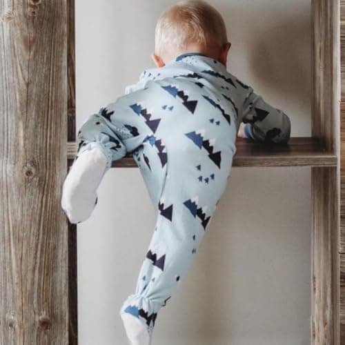 ZIPPYJAMZ Baby Sleepers, Organic GOTS Cotton Footed Onesies, Inseam Zipper for Quicker and Easier Diaper Changes - Little Adventurer (0-3 Months) — view 2