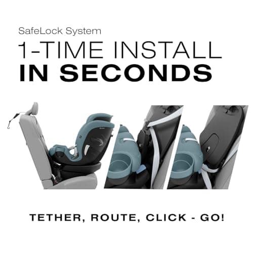 Cybex Callisto G 360 Rotating All-in-One Convertible Car Seat, SafeLock 1-Time Seat Belt Installation for Fast, Secure Setup, Side Impact Protection, SensorSafe – Stormy Blue — view 2