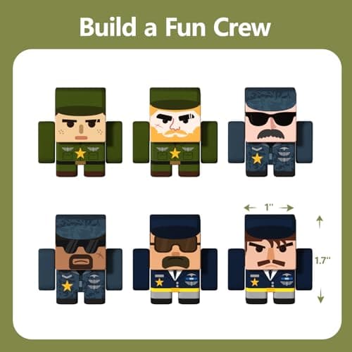 GobiDex 6PCS Magnetic Action Figures Playset, Fun Army Men Toy Soldiers Compatible with Magnetic Building Blocks, Military Pretend Play Toys for Kids Ages 3+ — view 5