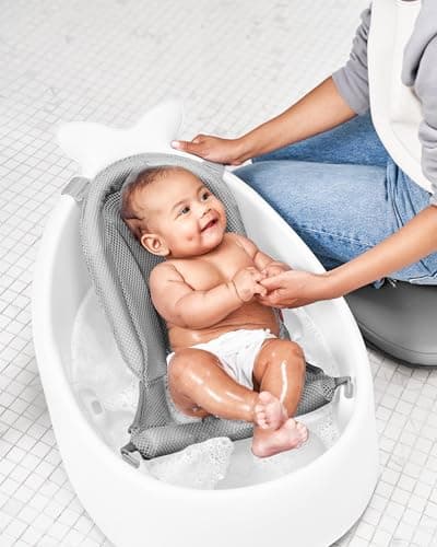 Skip Hop Infant Bath Tub 3-Stage Grow With Baby Smart Sling MOBY Bathtub White Age 0+