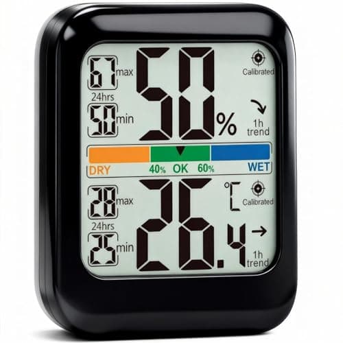 G.CATACC Digital Hygrometer Indoor Thermometer Humidity Meter Gauge with Max/Min Record Room Thermometer Temperature and Humidity Monitor Sensor for Home Baby Greenhouse Reptile - Battery Included