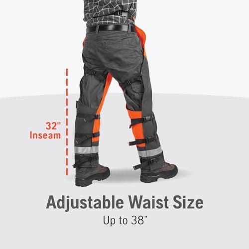 Husqvarna unisex adult 36-38 In. Orange/Gray Tech. Technical Chaps, Orange, 36 to 38-Inch US, Gifts for Men