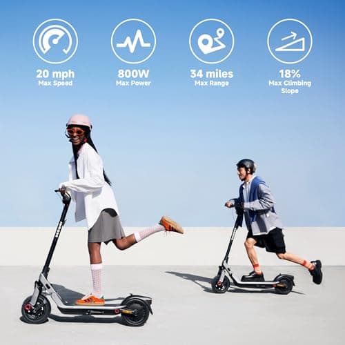 Segway Ninebot E3 Pro Electric Scooter, 34-Mile Range, 20 mph, 800W Motor, Dual Elastomer Suspension, Traction Control, UL2272 2271 Certified, Black — view 4