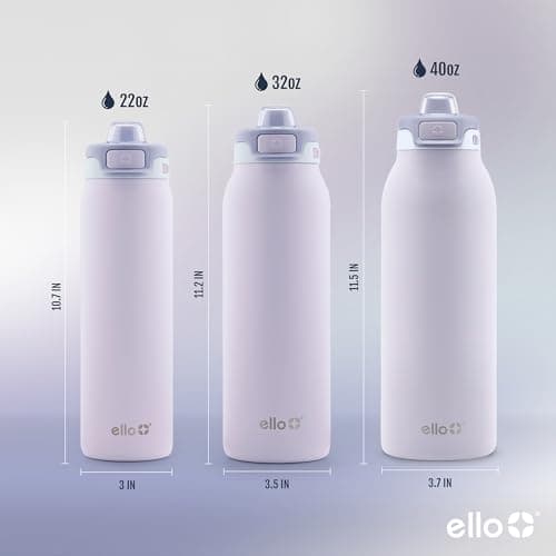 Ello Pop & Fill 22oz Stainless Steel Water Bottle with Quick Fill Technology, Double Walled and Vacuum Insulated Metal, Leak Proof Locking Lid, Sip and Chug, Reusable, BPA Free, Aurora — view 5