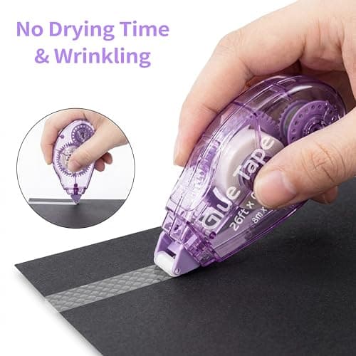 Kodreat 4 Pack Scrapbook Tape Double Sided Tape Rollers for Crafts,Glue Tape Runner for Kids and Adults,School Office Teacher Supplies,0.3IN x 26FT — view 3